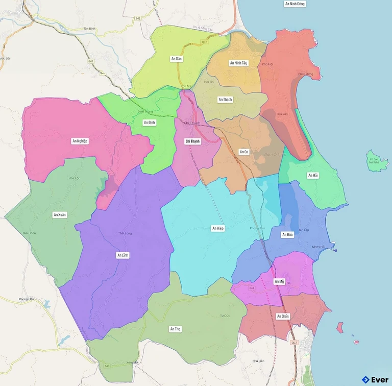 Bản đồ hành chính Huyện Tuy An
