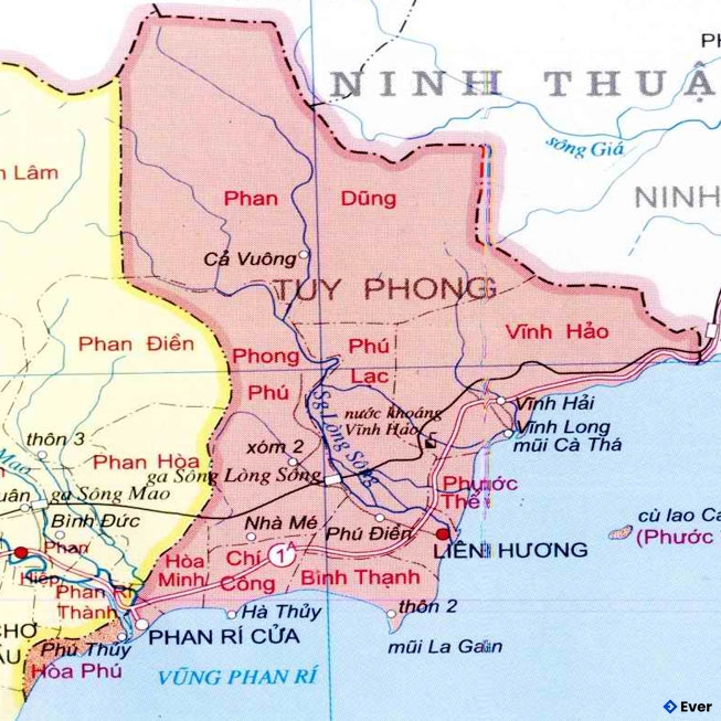 Bản đồ hành chính Huyện Tuy Phong