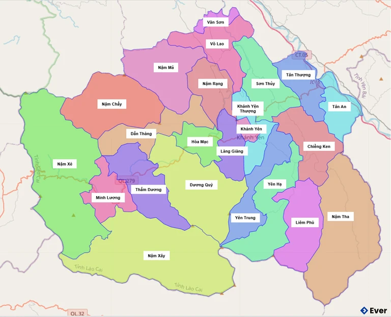 Bản đồ hành chính Huyện Văn Bàn