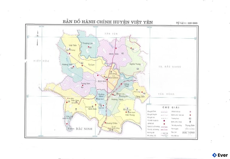 Bản đồ hành chính Huyện Việt Yên