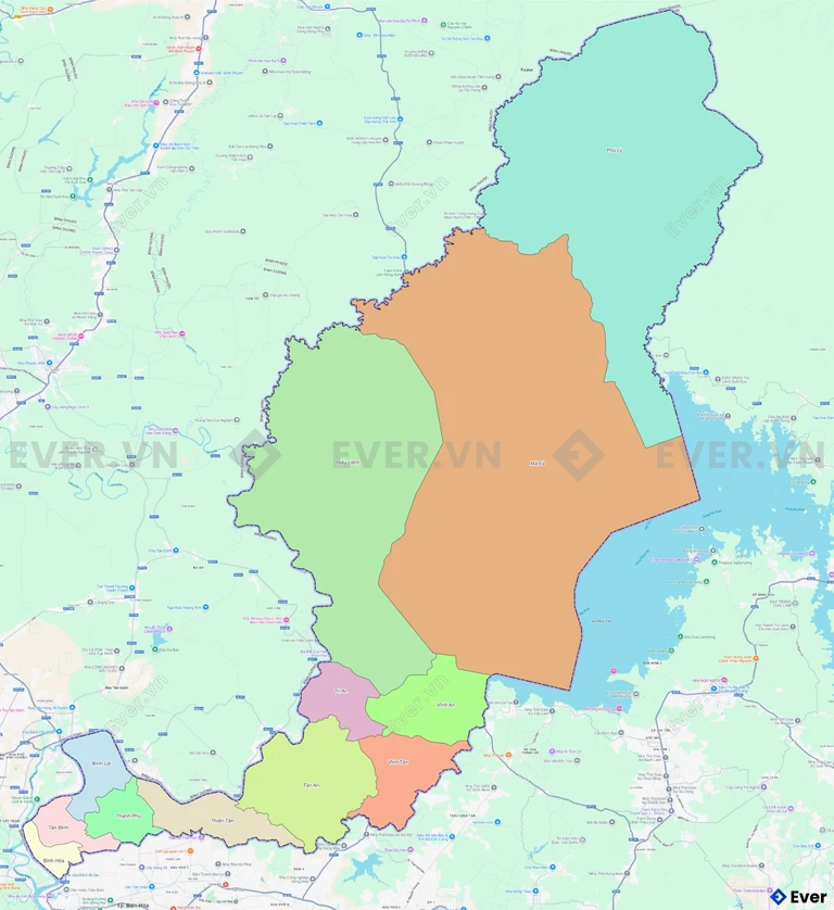 Bản đồ hành chính huyện Vĩnh Cửu