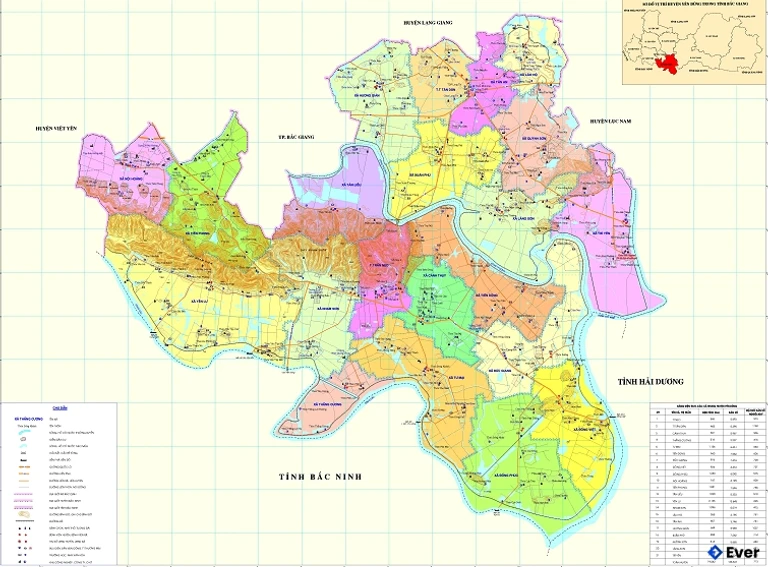 Bản đồ hành chính Huyện Yên Dũng