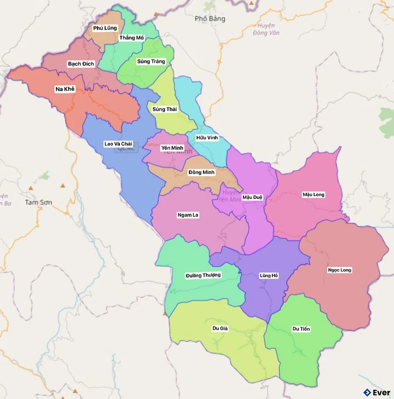 Bản đồ hành chính Huyện Yên Minh
