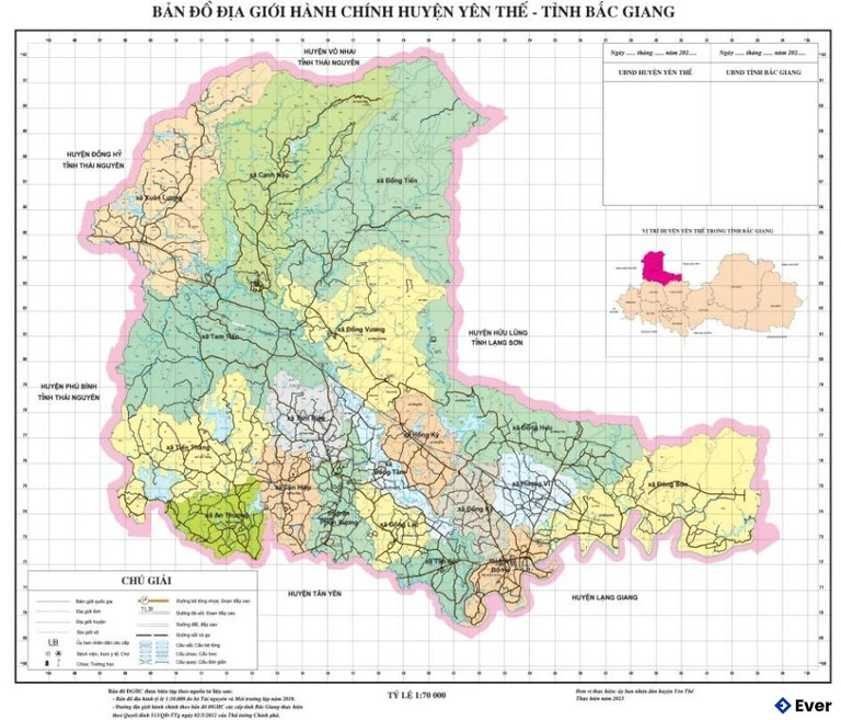 Bản đồ hành chính Huyện Yên Thế