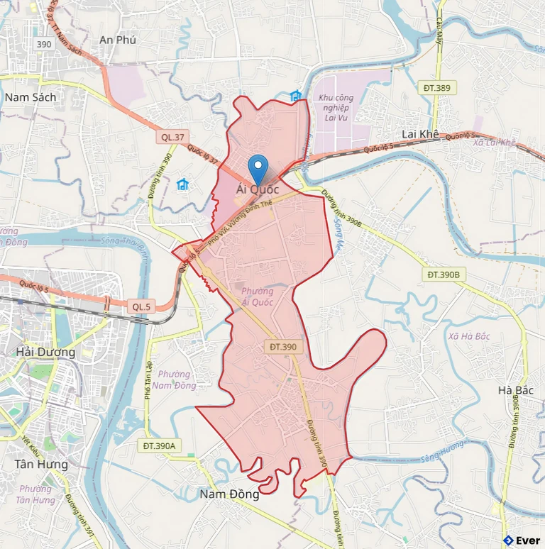 Bản đồ hành chính phường Ái Quốc, Hải Phòng sau sáp nhập