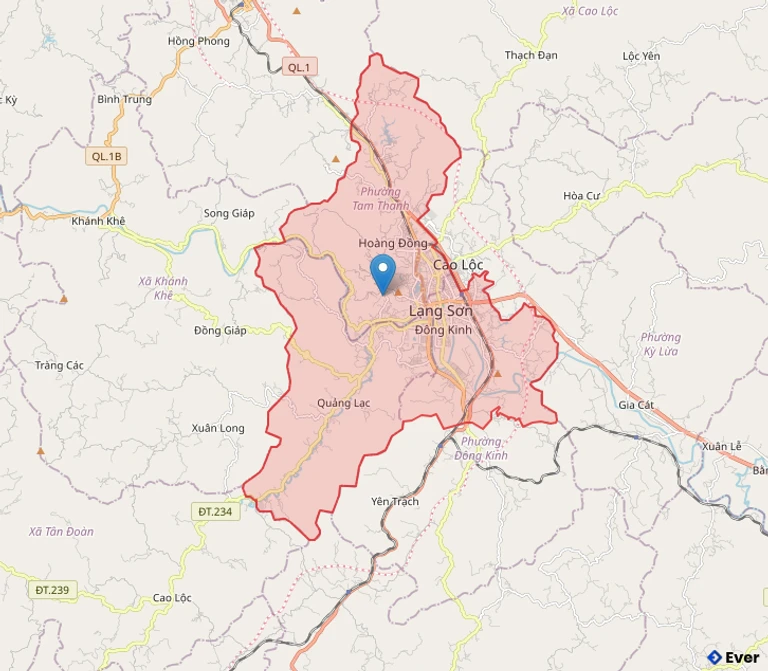 Bản đồ hành chính phường Đông Kinh - tỉnh Lạng Sơn