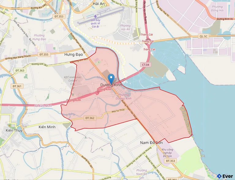 Bản đồ hành chính phường Dương Kinh, Hải Phòng sau sáp nhập