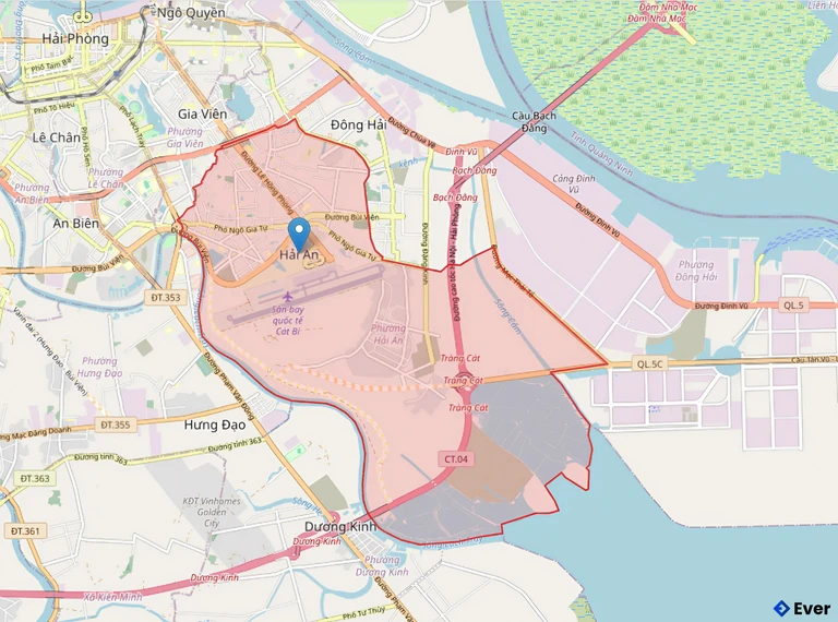 Bản đồ hành chính phường Hải An sau sáp nhập