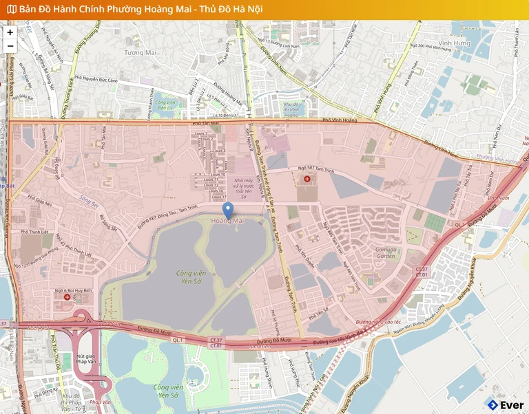 Bản đồ hành chính phường Hoàng Mai
