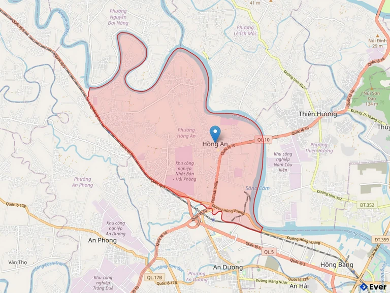 Bản đồ hành chính phường Hồng An sau sáp nhập