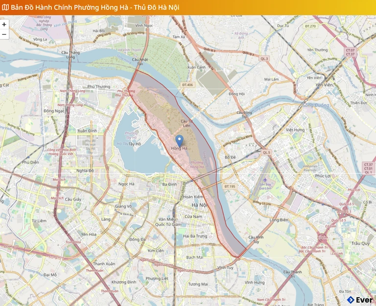 Bản đồ hành chính phường Hồng Hà