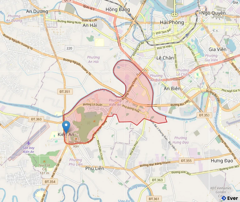 Bản đồ hành chính phường Kiến An sau sáp nhập