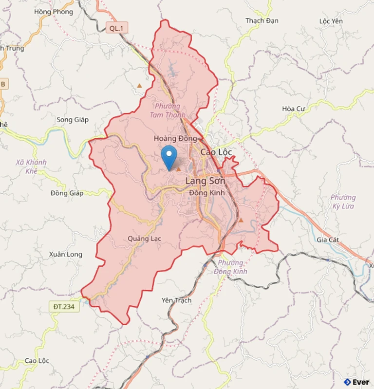 Bản đồ hành chính phường Kỳ Lừa - tỉnh Lạng Sơn