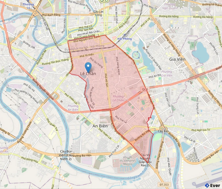 Bản đồ hành chính phường Lê Chân sau sáp nhập