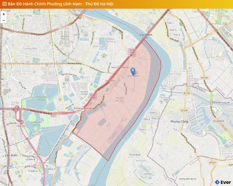 Bản đồ hành chính phường Lĩnh Nam