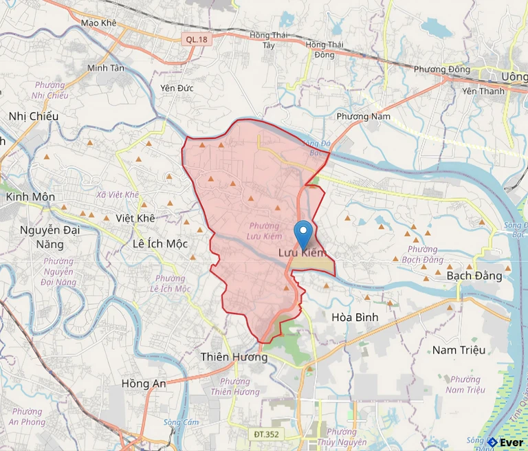 Bản đồ hành chính phường Lưu Kiếm sau sáp nhập