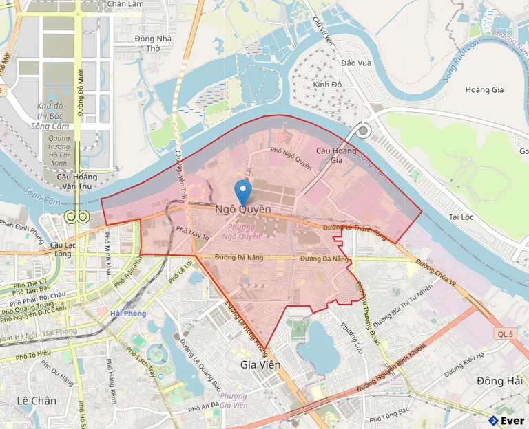 Bản đồ hành chính phường Ngô Quyền sau sáp nhập