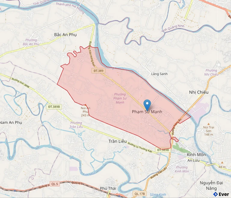 Bản đồ hành chính phường Phạm Sư Mạnh, Hải Phòng sau sáp nhập