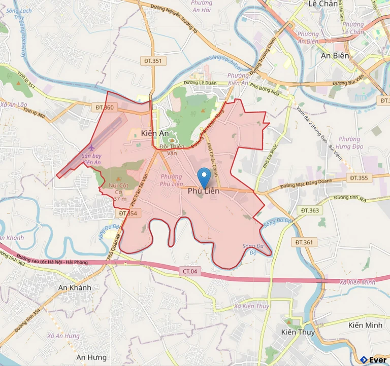 Bản đồ hành chính phường Phù Liễn sau sáp nhập