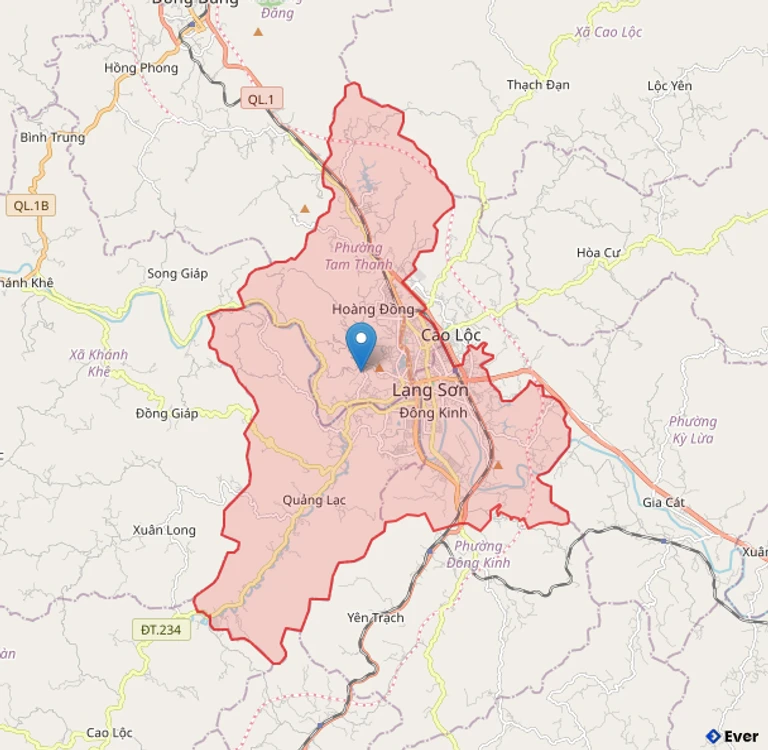 Bản đồ hành chính phường Tam Thanh - tỉnh Lạng Sơn