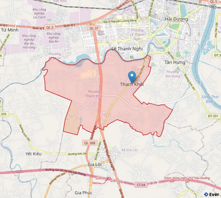 Bản đồ hành chính phường Thạch Khôi, Hải Phòng sau sáp nhập