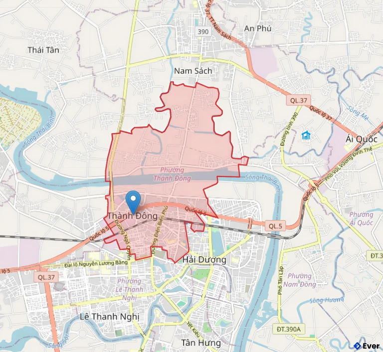 Bản đồ hành chính phường Thành Đông, Hải Phòng sau sáp nhập