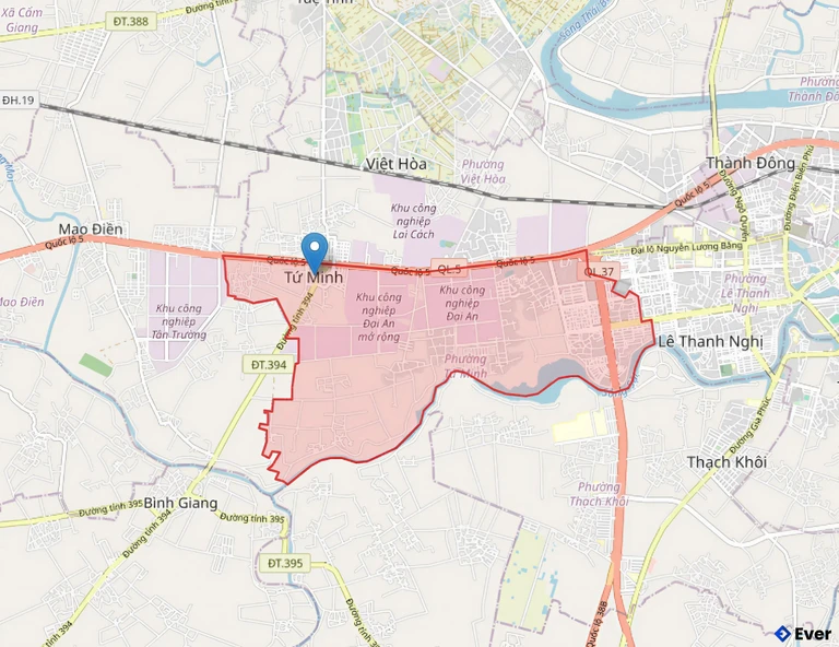 Bản đồ hành chính phường Tứ Minh, Hải Phòng sau sáp nhập