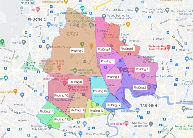 Bản đồ hành chính Quận Phú Nhuận