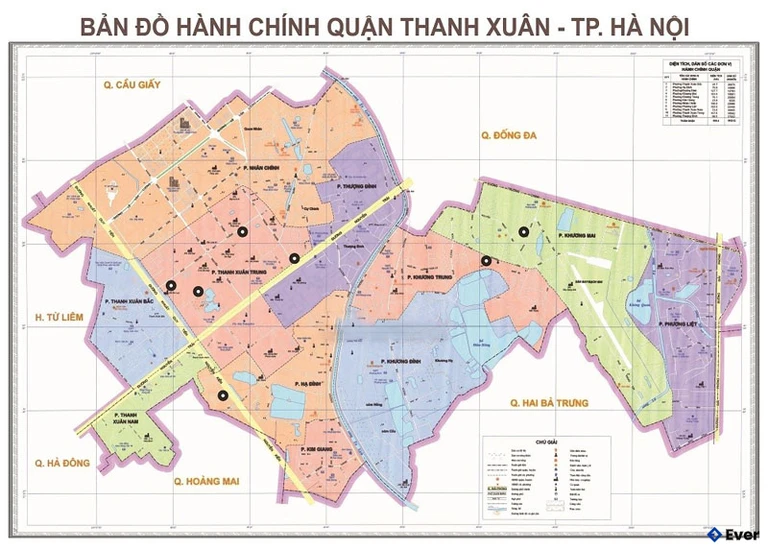 Bản đồ hành chính Quận Thanh Xuân