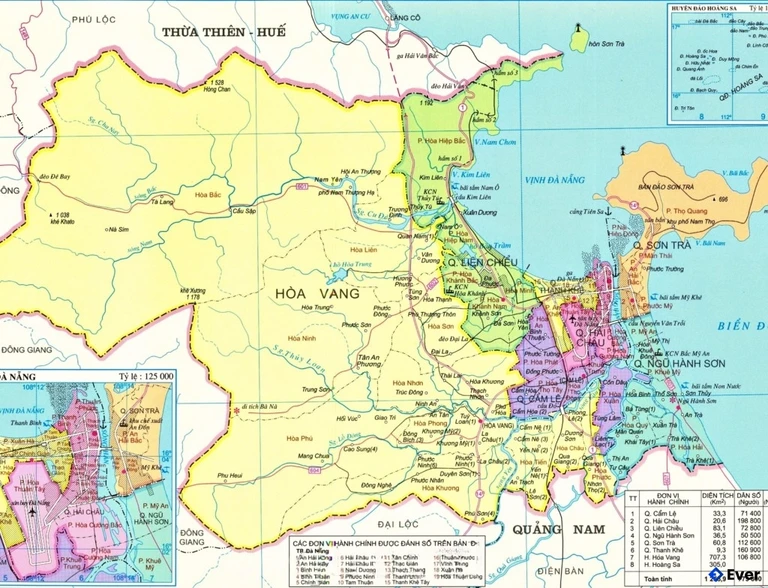 Bản đồ hành chính Thành phố Đà Nẵng