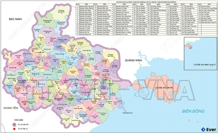 Bản đồ hành chính thành phố Hải Phòng (Nguồn: infographics.vn)