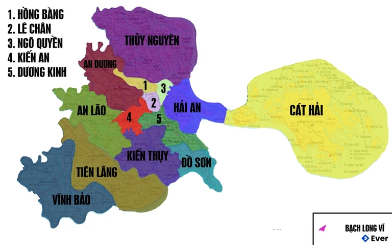 Bản đồ hành chính Thành phố Hải Phòng
