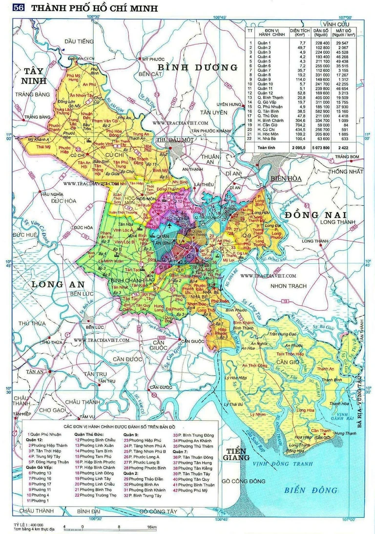Bản đồ hành chính Thành phố Hồ Chí Minh