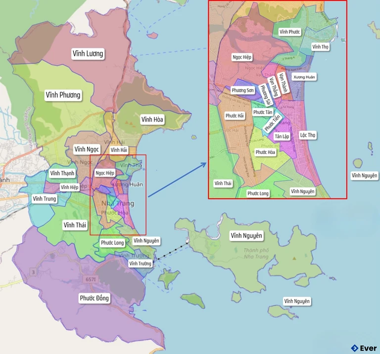 Bản đồ hành chính Thành phố Nha Trang