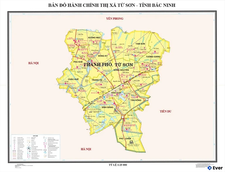 Bản đồ hành chính Thành phố Từ Sơn