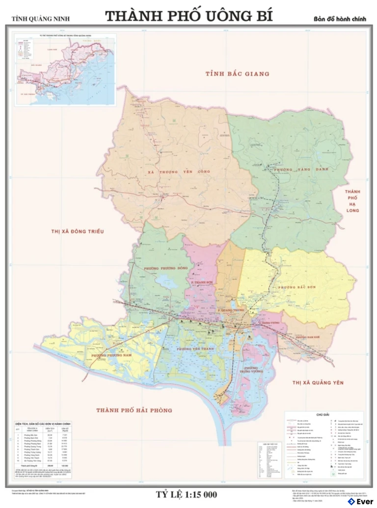 Bản đồ hành chính Thành phố Uông Bí