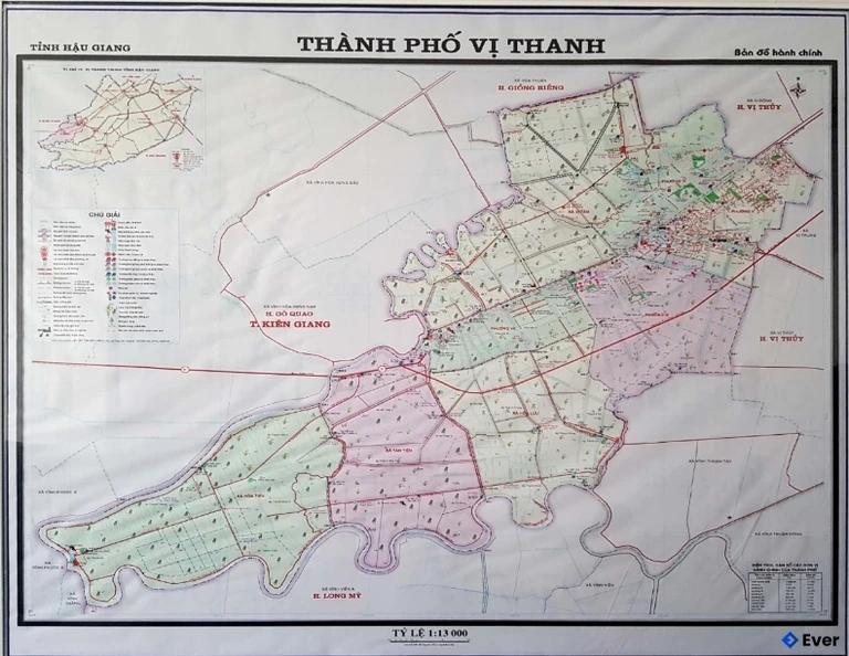 Bản đồ hành chính Thành phố Vị Thanh