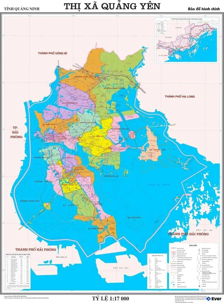 Bản đồ hành chính Thị xã Quảng Yên