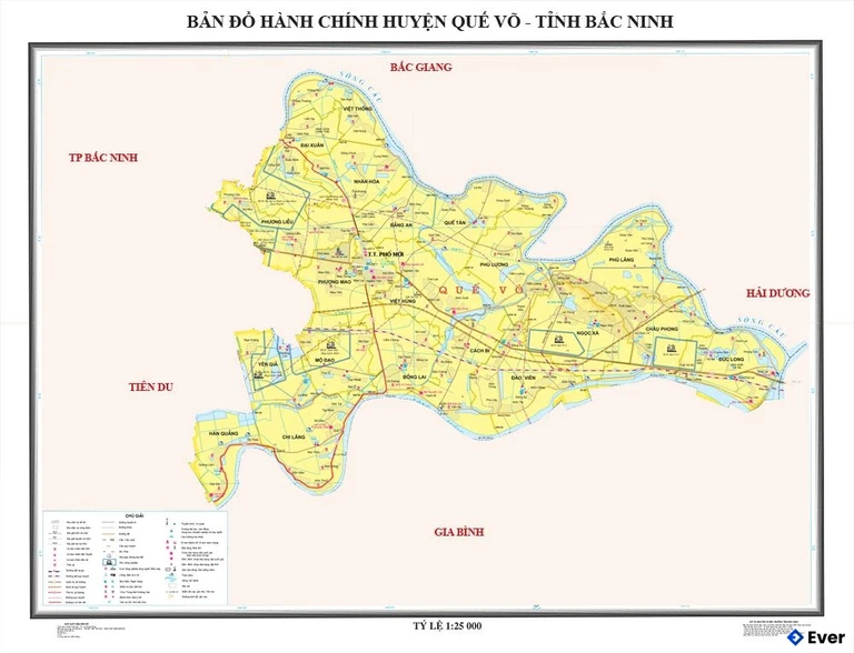 Bản đồ hành chính Thị xã Quế Võ