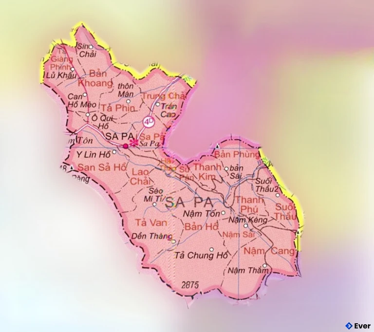 Bản đồ hành chính Thị xã Sa Pa
