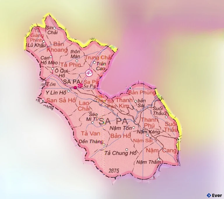 Bản đồ hành chính Thị xã Sa Pa