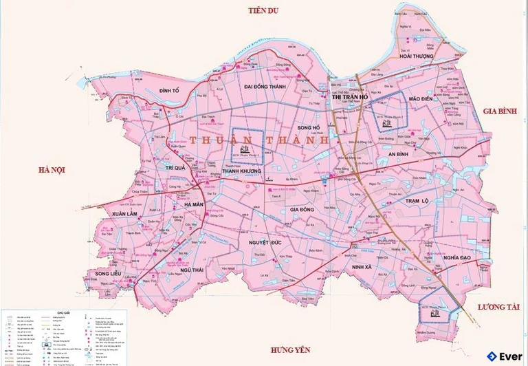 Bản đồ hành chính Thị xã Thuận Thành