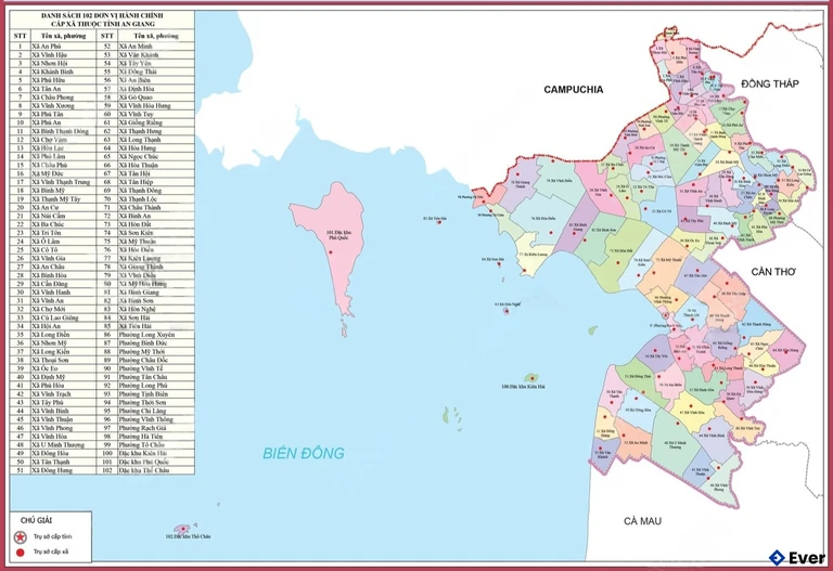 Bản đồ hành chính Tỉnh An Giang
