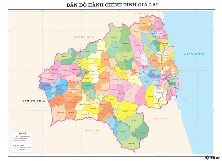 Bản đồ hành chính Tỉnh Gia Lai