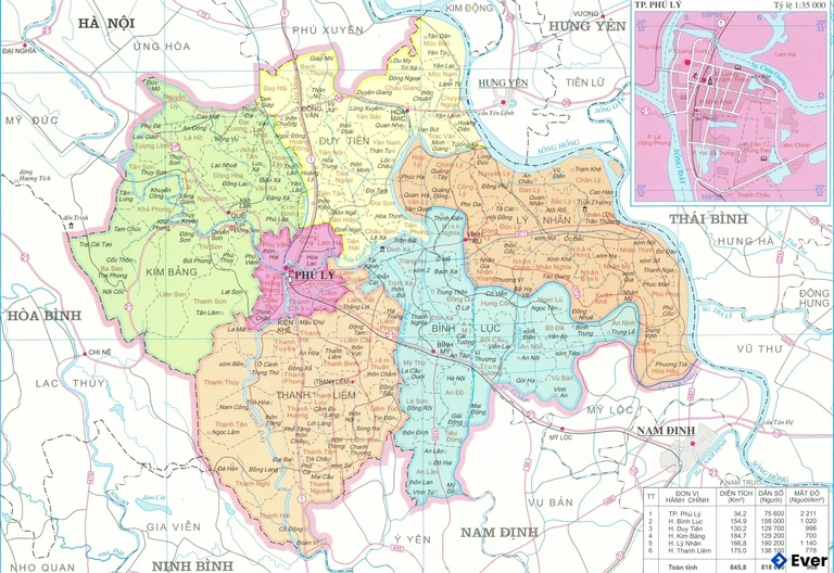 Bản đồ hành chính Tỉnh Hà Nam
