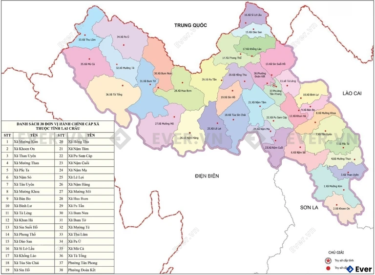 Bản đồ hành chính Tỉnh Lai Châu