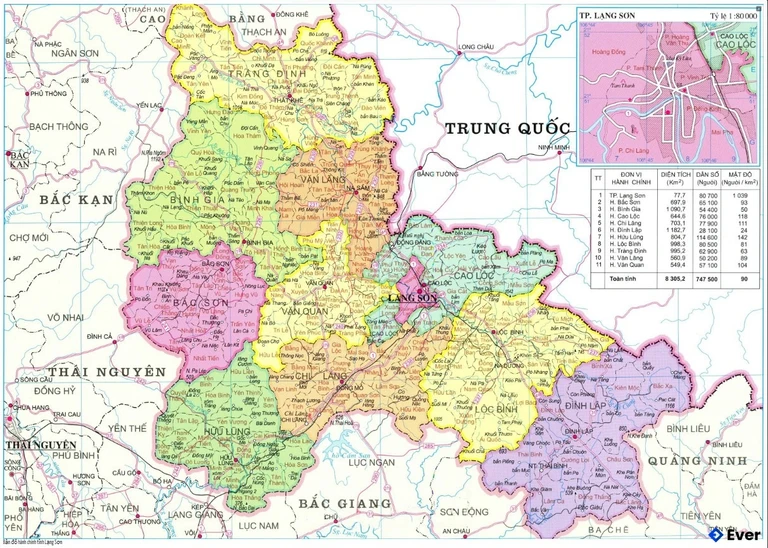 Bản đồ hành chính Tỉnh Lạng Sơn