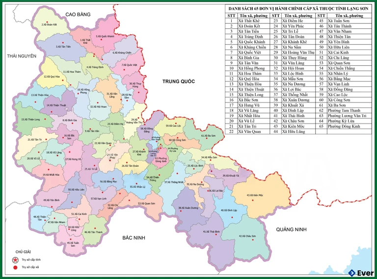 Bản đồ hành chính Tỉnh Lạng Sơn