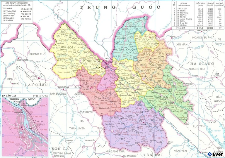 Bản đồ hành chính Tỉnh Lào Cai