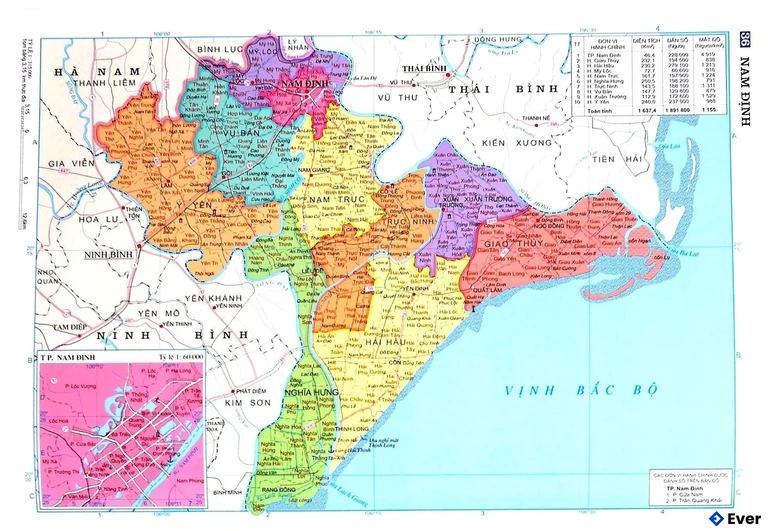 Bản đồ hành chính Tỉnh Nam Định